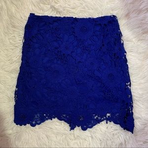 Royal blue Lace mini Skirt